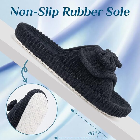 ⚡Woman Black Arch Support Open Toe Orthopedic Adjustable Home Indoor Slippers - Picture 5 of 8